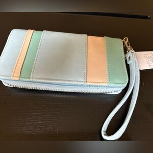 Pastel Colorblock Wristlet Wallet brand new